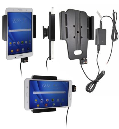 Support voiture Brodit Samsung Galaxy Tab A 7.0 installation fixe - Avec rotule, connectique Molex. Chargeur 2A. Réf 513897