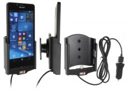 Support voiture  Brodit Nokia Lumia 950 avec chargeur allume cigare - Avec rotule. Avec câble USB.