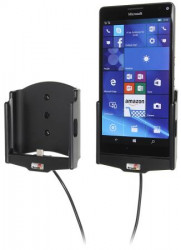 Support voiture  Brodit Nokia Lumia 950 XL avec chargeur allume cigare - Avec rotule. Avec câble USB.