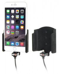 Support voiture Brodit Apple iPhone 6S Plus, 7 Plus, 8 Plus, Xs Max installation fixe - Avec rotule. Chargeur approuvé par Apple. Surface « peau de pêche ». Réf 527804