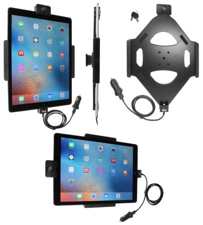 Support voiture Brodit Apple iPad Pro avec câble USB, avec rotule. Avec 2 clés