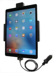 Support voiture Brodit Apple iPad Pro avec chargeur allume cigare - Avec rotule. Avec câble USB. Verrouillage renforcé