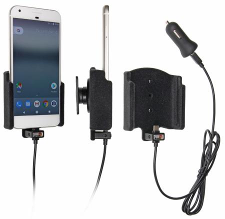 Support voiture Brodit Google Pixel XL avec chargeur allume cigare - Avec rotule. Avec câble USB. Réf 521924