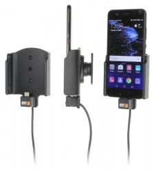 Support voiture Huawei P10 avec adaptateur allume-cigare et cable USB. Réf Brodit 521956