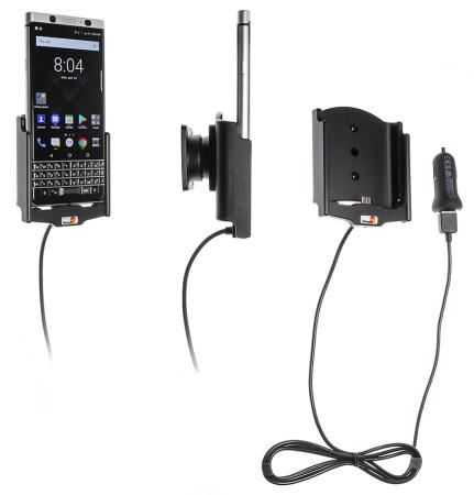 Support voiture BlackBerry KEYone avec adaptateur allume-cigare et cable USB. Réf Brodit 521992