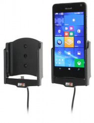 Support voiture Brodit Microsoft Lumia 650 avec chargeur allume cigare - Avec rotule. Avec câble USB. Réf 521873