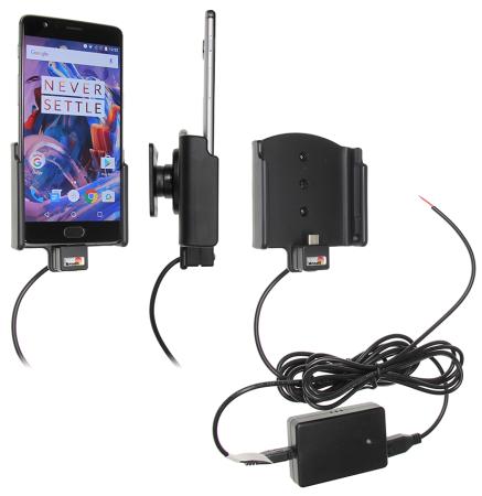 Support voiture Brodit OnePlus 3 installation fixe - Avec rotule, connectique Molex. Chargeur 2A. Réf 513905