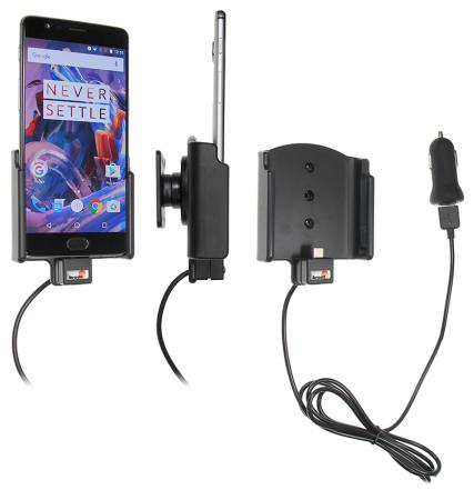 Support voiture Brodit OnePlus 3 avec chargeur allume cigare - Avec rotule. Avec câble USB. Réf 521905