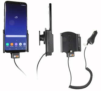 Support voiture Samsung Galaxy S8 Plus avec chargeur allume-cigare. Réf Brodit 512967