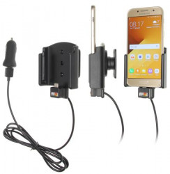 Support voiture Samsung Galaxy A3 (2017) avec adaptateur allume-cigare et cable USB. Réf Brodit 521947