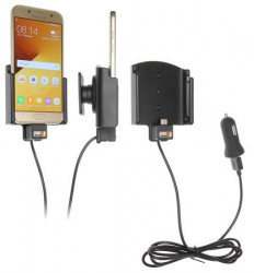 Support voiture Samsung Galaxy A3 (2017) avec adaptateur allume-cigare et cable USB. Réf Brodit 521947