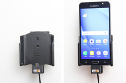 Support voiture Samsung Galaxy J5 (2016) avec adaptateur allume-cigare et cable USB. Réf Brodit 521944