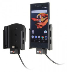 Support voiture Sony Xperia X Compact installation fixe - Avec rotule, connectique Molex. Chargeur 2A. Réf 527934