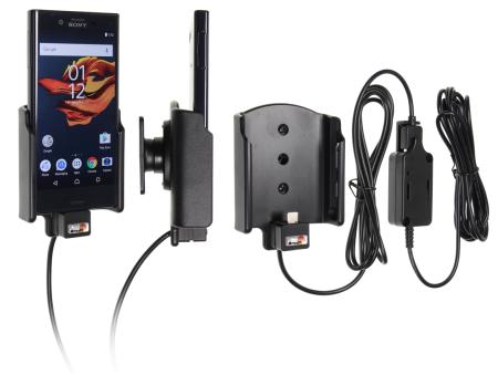 Support voiture Sony Xperia X Compact installation fixe - Avec rotule, connectique Molex. Chargeur 2A. Réf 527934