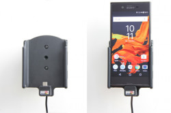 Support téléphone Sony Xperia XZ avec adaptateur allume-cigare et cable USB. Réf Brodit 521933