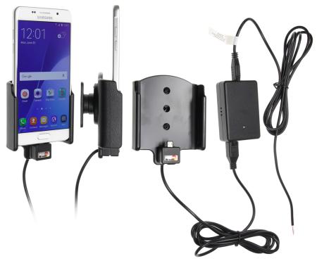 Support voiture Brodit Samsung Galaxy A5 (2016) installation fixe - Avec rotule, connectique Molex. Chargeur 2A. Réf 513896