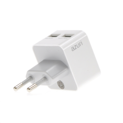 Chargeur 220V avec 2 prises USB - réf AZTCHEAD2USBDUOWHT