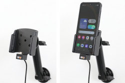 Support actif avec câble USB-C et adaptateur allume-cigare, équipé de ports USB-A et USB-C. Avec rotule orientable. Compatible 12/24 Volts - 721443