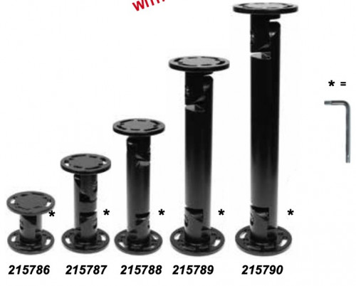 Pedestal Mount base et tête inclinables - dents larges (différentes hauteurs)