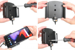Support téléphone OnePlus 6/6T/7 pour appareil avec étui - avec adaptateur allume-cigare et câble USB. Réf Brodit 721063