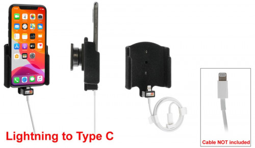 Support pour câble d'origine (non fourni) iPhone 11 pro sans étui avec revêtement peau-de-pêche - Ref 714161