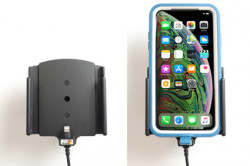 Support avec chargeur allume-cigare et câble USB iPhone XS Max/11 Pro/11 Pro Max avec étui (largeur 80-94 mm, épaisseur 9-13 mm) - Ref 721084