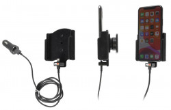 Support avec chargeur allume-cigare et câble USB iPhone 11 Pro sans étui avec revêtement peau-de-pêche - Ref 721161