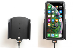 Support avec chargeur allume-cigare et câble USB iPhone XS Max/11 Pro Max avec étui (largeur 80-94 mm, épaisseur 2-10 mm) - Ref 721083