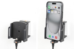 Support pour iPhone 15 Pro Max avec étui (largeur 75-89 mm, ép.: 8-12 mm) pour inst. fixe. Réf Brodit 727377