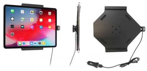 Support actif iPad Pro 12,9 (2018) avec chargeur allume-cigare et câble USB. Ref 721095