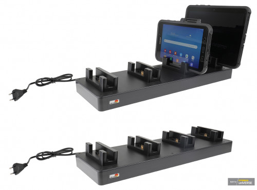 Station de charge 4 positions pour Samsung Galaxy Tab Active 2, 3 et Pro pour étui Otterbox UniVERSE. Réf Brodit 241653