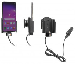 Support actif Samsung Galaxy S10 avec câble USB et chargeur allume cigare - Ref 721115
