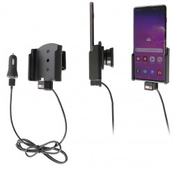 Support actif Samsung Galaxy S10+ avec câble USB et chargeur allume cigare - Ref 721116