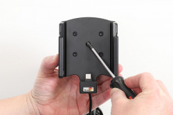 Support actif avec câble USB et adaptateur de prise de cig pour Datalogic Memor 30/35. Réf Brodit 721422