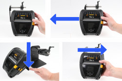 Support imprimante Zebra ZQ630 avec rouleau déporté et multimoveclip. Réf Brodit 217315