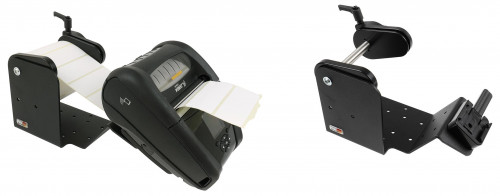 Support imprimante Zebra ZQ630 avec rouleau déporté et multimoveclip. Réf Brodit 217315