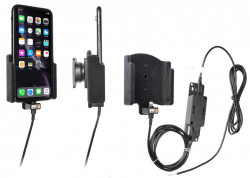 Support téléphone Apple iPhone XR/11 avec revêtement « peau de pêche » pour installation fixe. Réf Brodit 727090