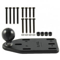 Plaque avec boule pour fixation guidon moto