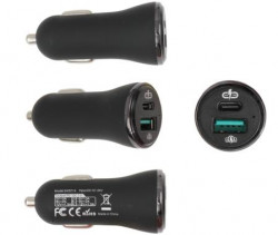 Adaptateur allume-cigare avec port USB-A et USB-C. Réf Brodit 945014