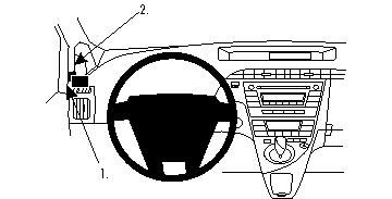 Fixation voiture Proclip  Brodit Toyota Prius Réf 804356