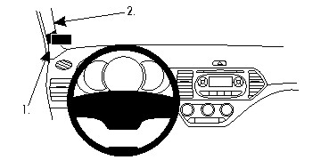 Fixation voiture Proclip  Brodit Kia Picanto Réf 804692