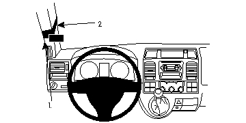 Fixation voiture Proclip  Brodit Volkswagen Caravelle  PAS pour les modèles avec poignée A-poste. Réf 804736