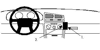 Fixation voiture Proclip  Brodit Mitsubishi Galant Réf 852013