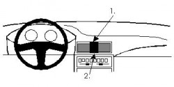 Fixation voiture Proclip  Brodit Nissan 200 SX Réf 852116