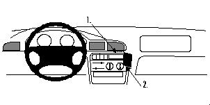Fixation voiture Proclip  Brodit Peugeot 406 Réf 852484