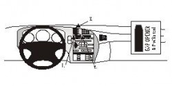 Fixation voiture Proclip  Brodit Saab 9-5  PAS pour le grain de panneau de bois / kevlar look. Réf 852502