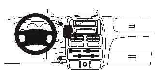 Fixation voiture Proclip  Brodit Nissan King Cab  SEULEMENT pour la stéréo d'origine. Réf 852751