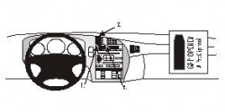 Fixation voiture Proclip  Brodit Saab 9-5  PAS pour le grain de panneau de bois / kevlar look. Réf 852800