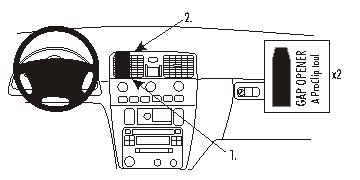 Fixation voiture Proclip  Brodit Volvo S40 Réf 852826
