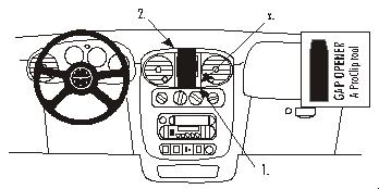 Fixation voiture Proclip  Brodit Chrysler PT Cruiser Réf 852829